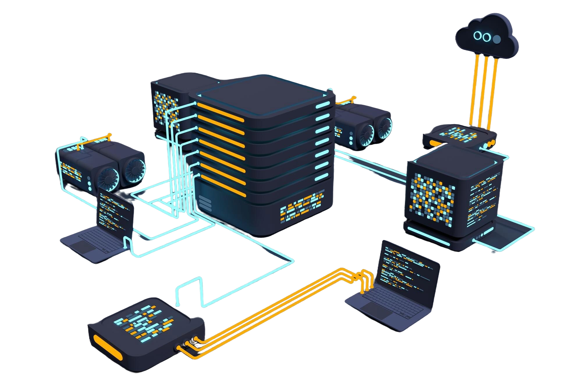 Professional working on laptop