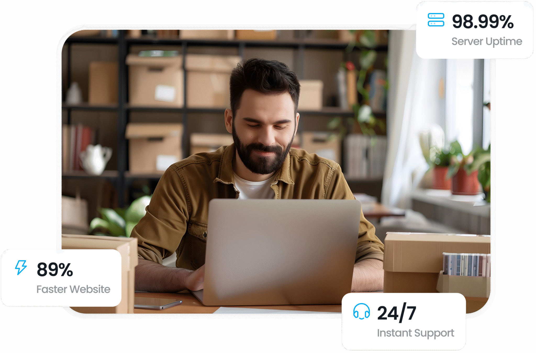 Professional working on laptop